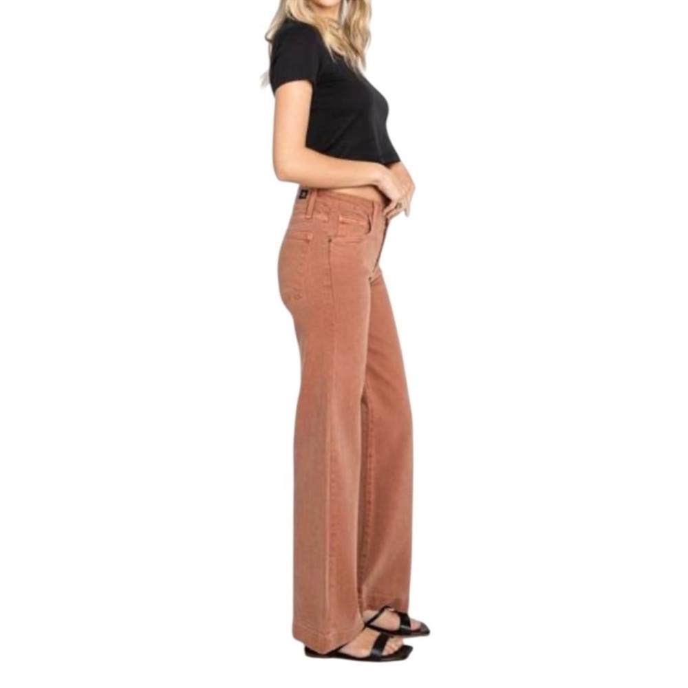 Letter to Juliet Genoa Vintage Wash Clay Flare Cropped Jeans - Picture 7 of 14